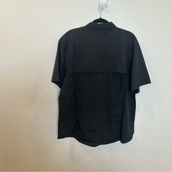 Drake Wingshooter's Trey Button-Down Short Sleeve Shirt, Caviar Black, Large - Picture 3 of 6
